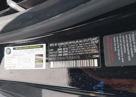 2007 Mercedes-Benz Clk 350 z USA, uszkodzony, nr VIN WDBTJ56H47F228478